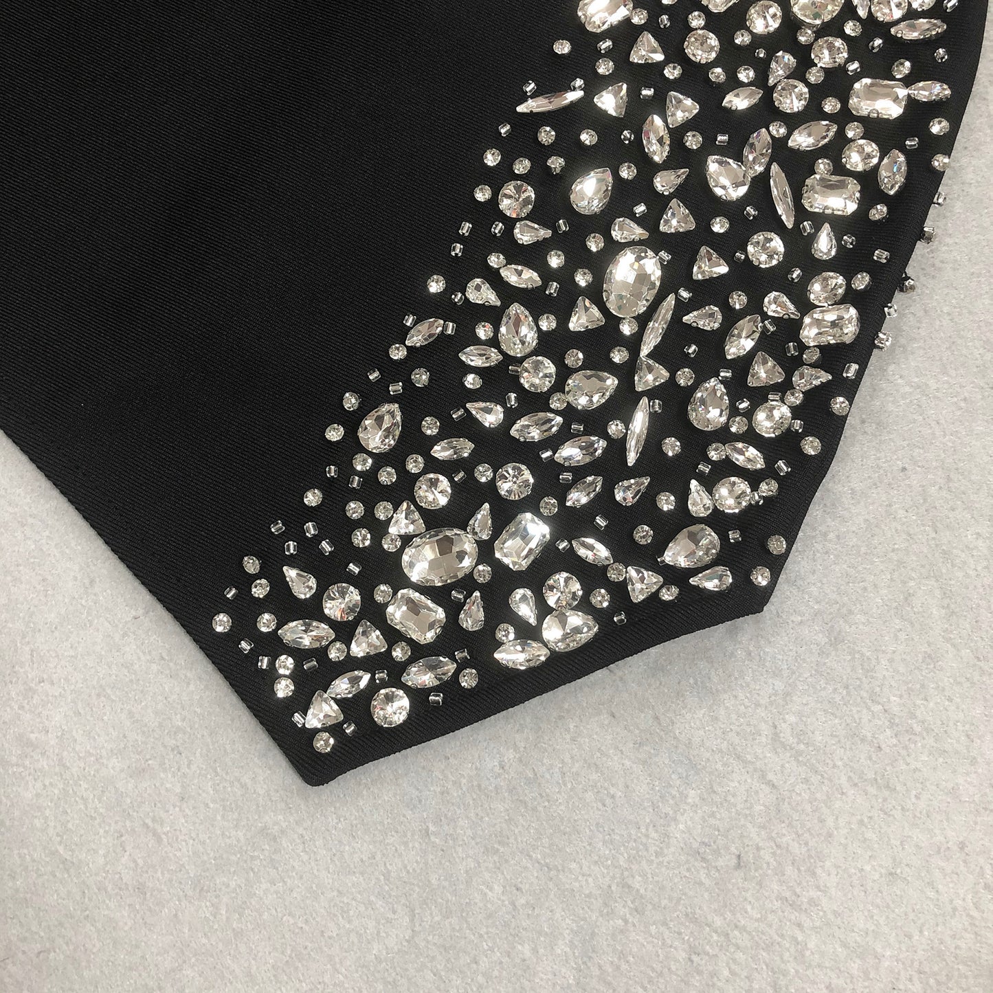 Sparkly Rhinestone Black Bodycon Mini Bandage Dress