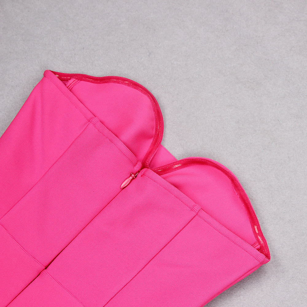 Rose Red Midi Bandage Dress