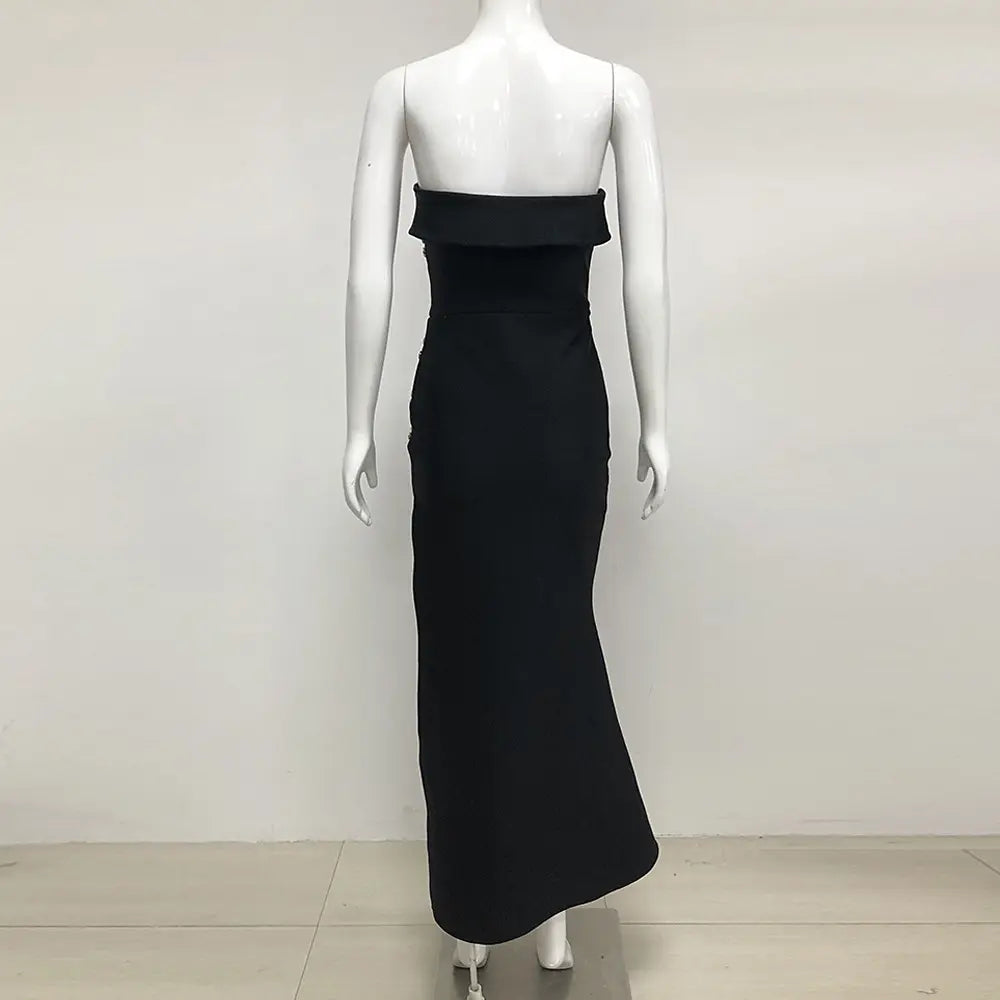 Custom bandage dress womenswear manufacturer high silt rhinestones elegant ladies party wear luxury long evening gown dresses