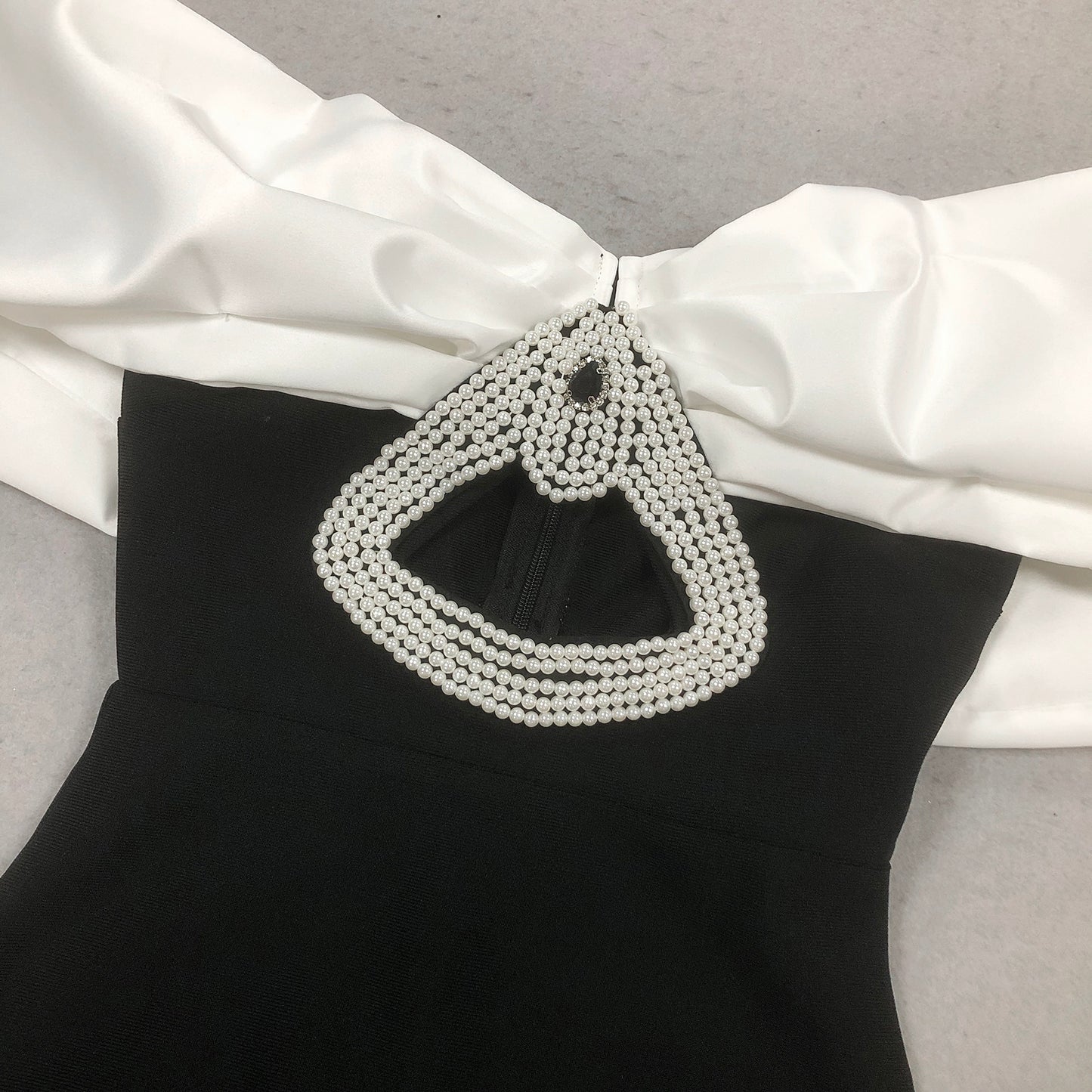 Off Shoulder Bow Rhinestone Cutout Mermaid Maxi Dress