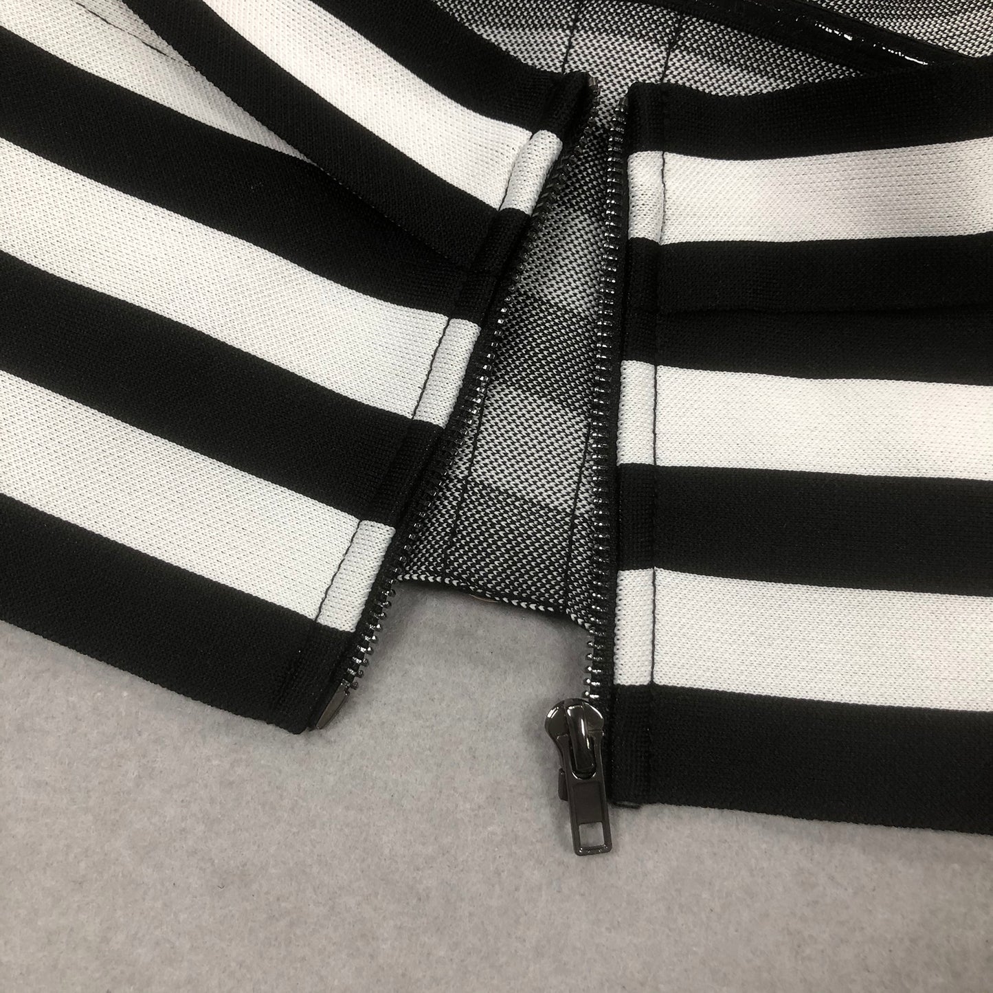 Black White Striped Two Piece Set