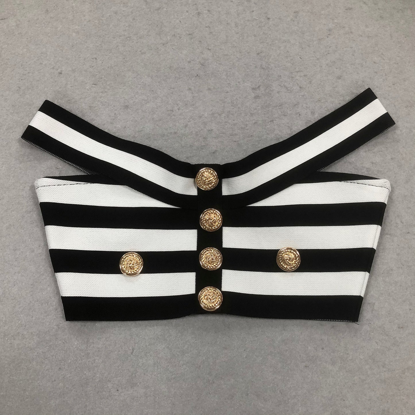 Black White Striped Two Piece Set
