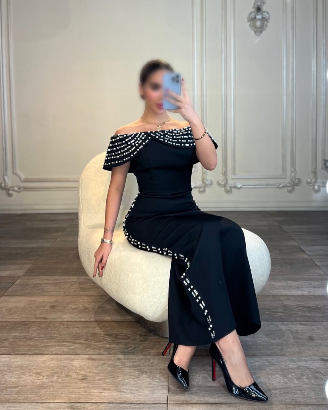 Rhinestone Neck Long Bodycon Dinner Dresses