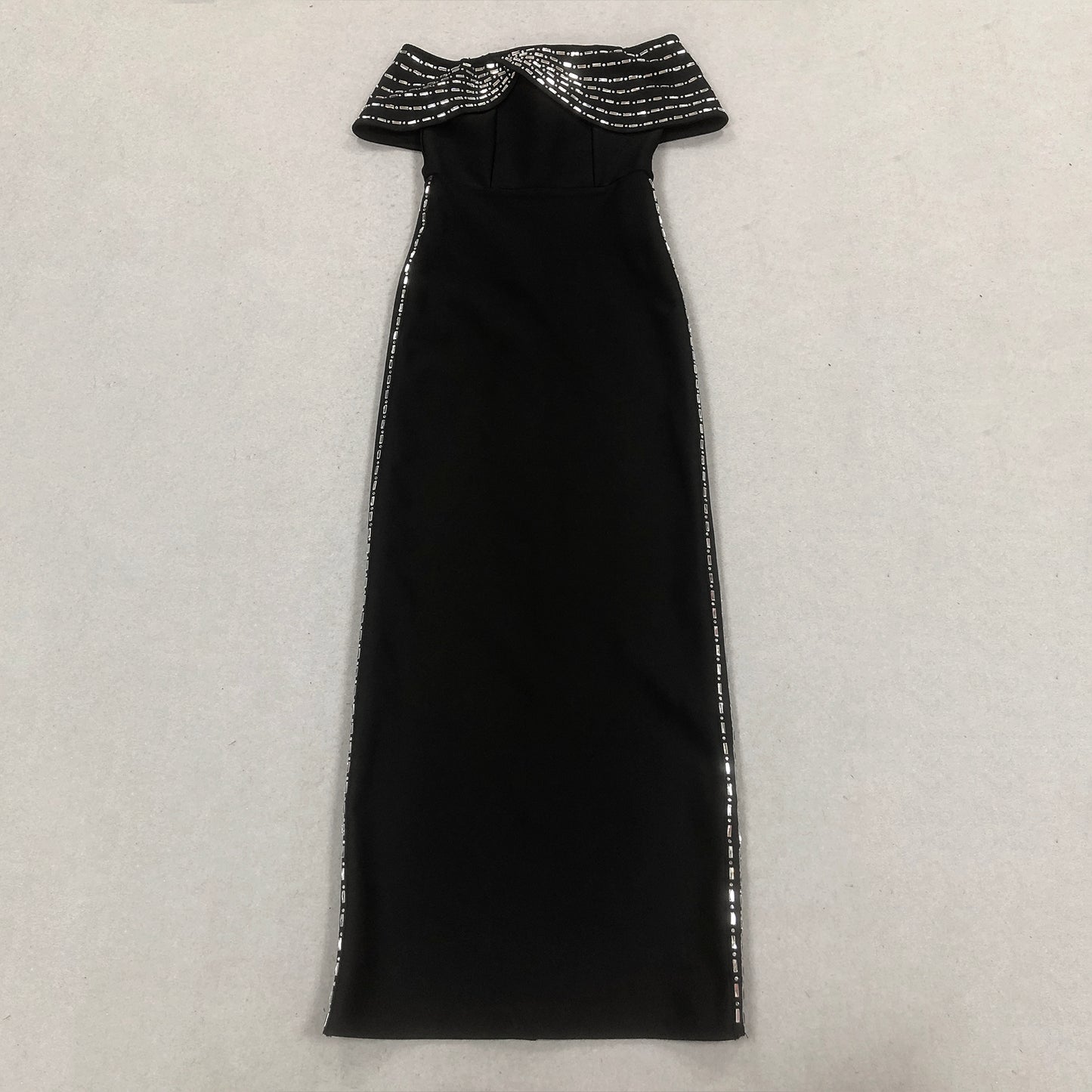 Rhinestone Neck Long Bodycon Dinner Dresses