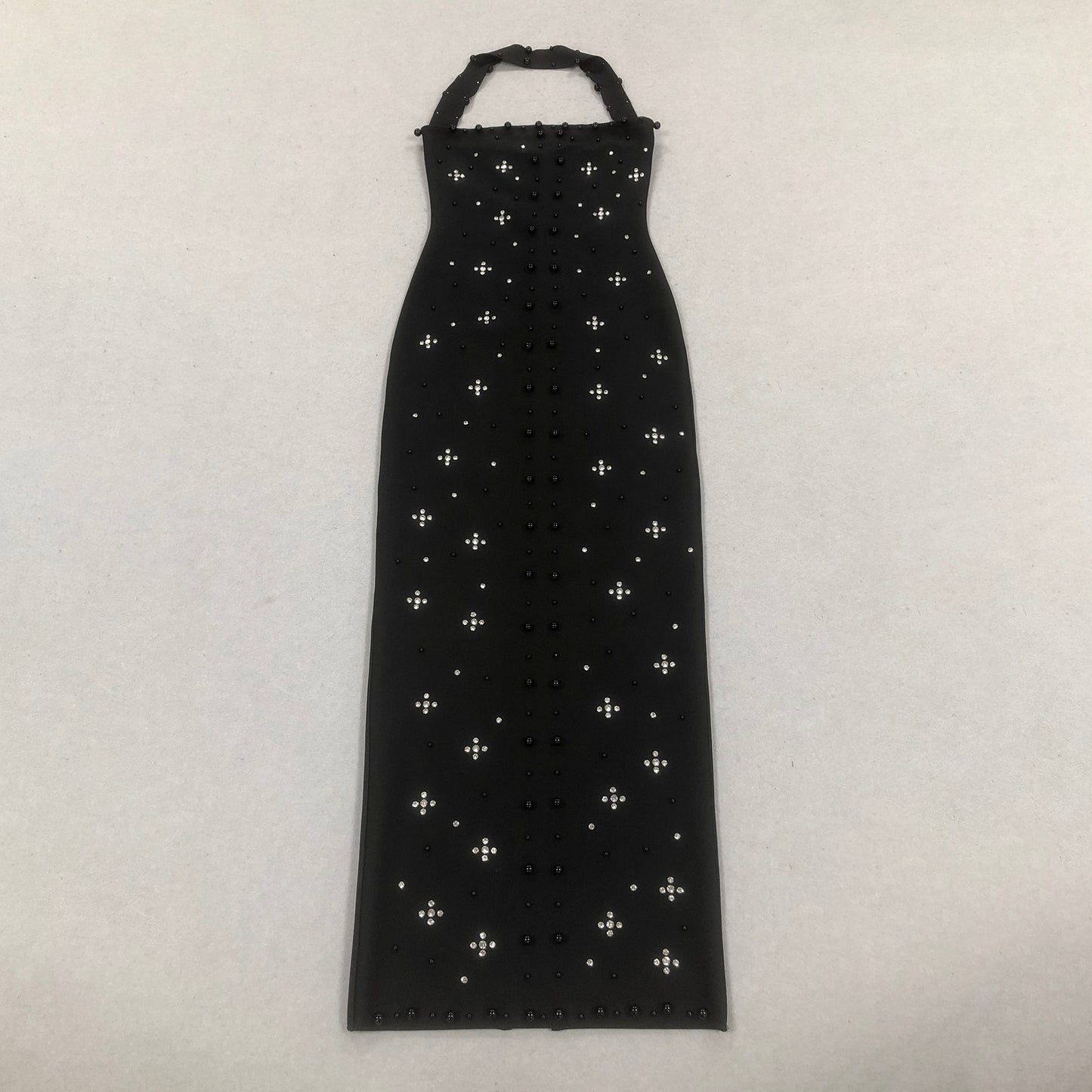 Black Halter Bandage Dress