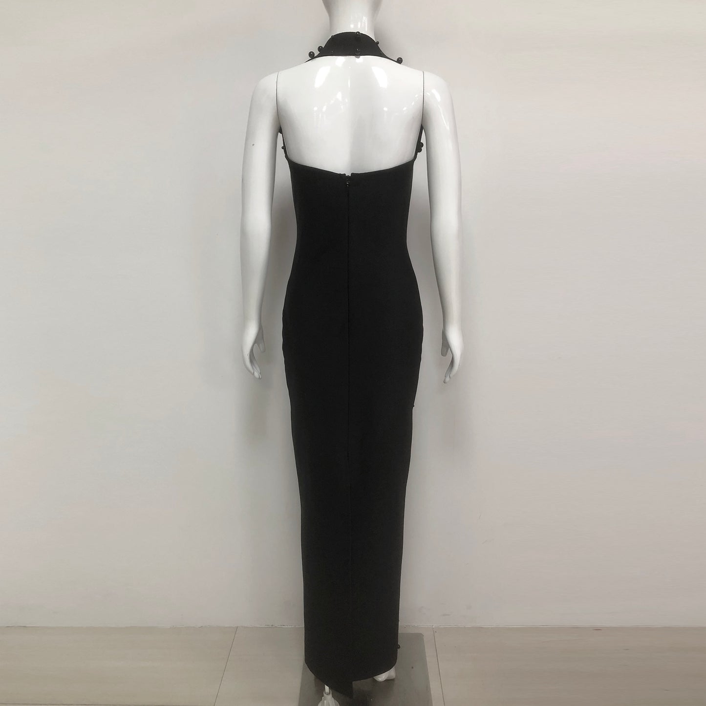 Black Halter Bandage Dress