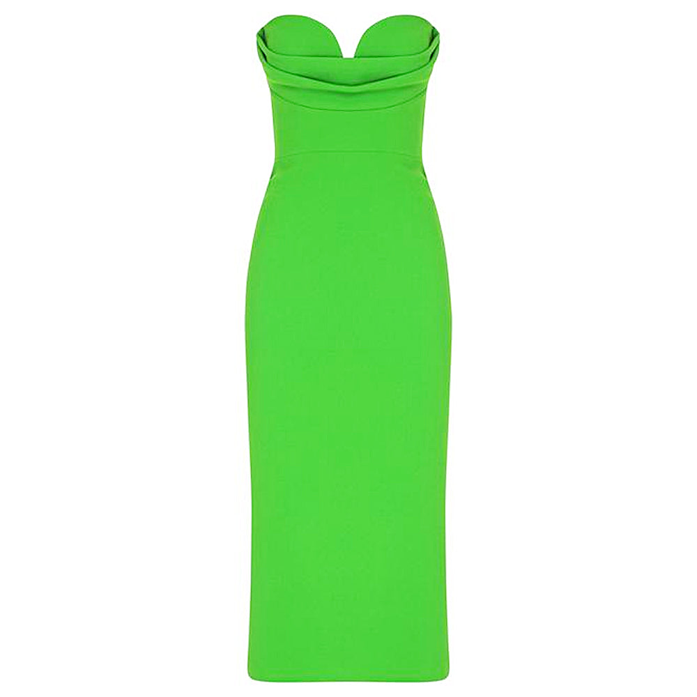 Rose Red Midi Bandage Dress