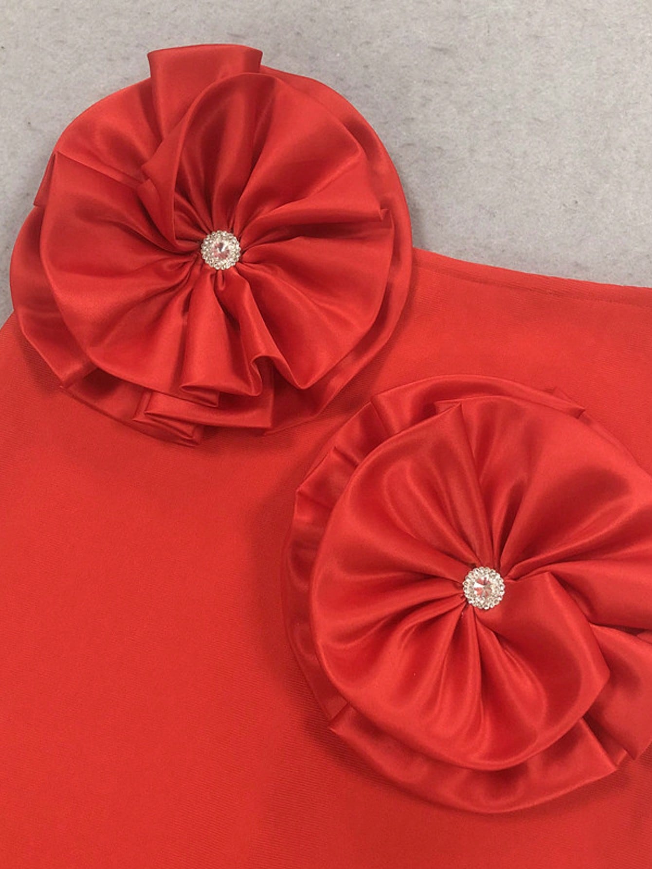 Sexy Club Wear High Waisted Pencil Skirt Womens Red 3D Flower Bandage Skirts for Women