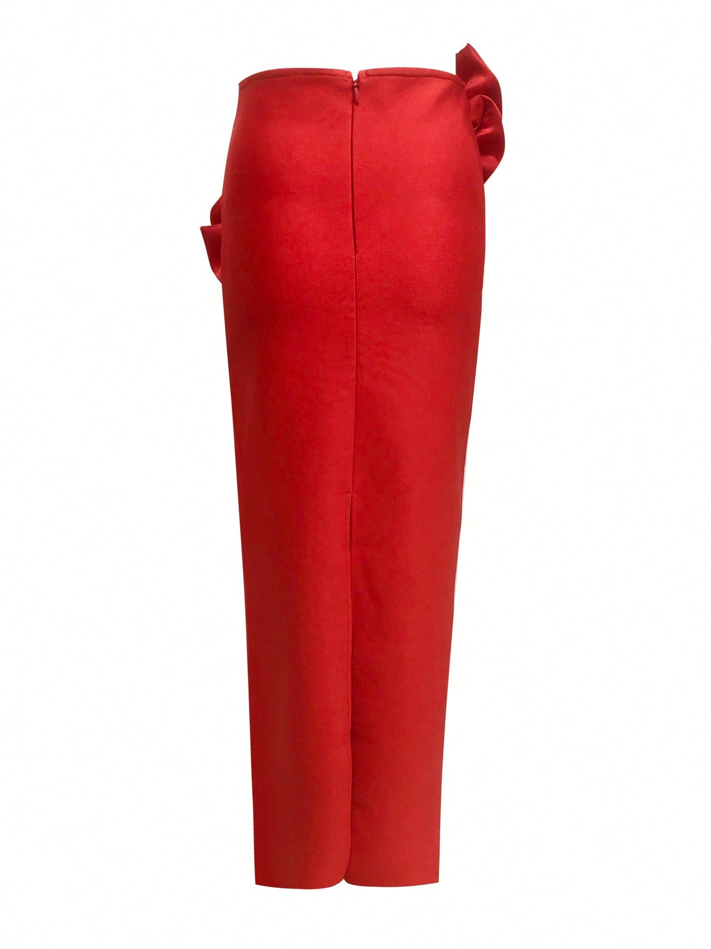 Sexy Club Wear High Waisted Pencil Skirt Womens Red 3D Flower Bandage Skirts for Women