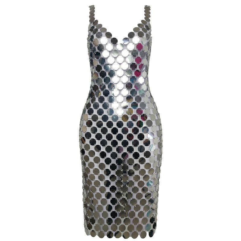 Silver Sequin Mini Dresses