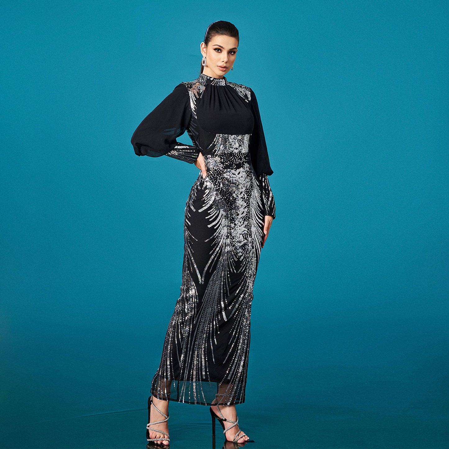 Black Sequin Formal Evening Dresses