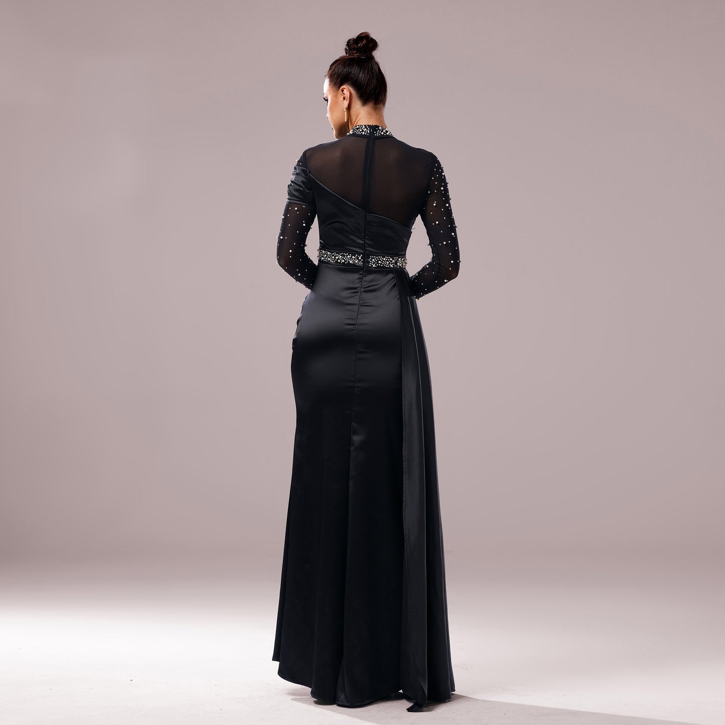 Long Sleeve Sequin Party Floor-Length Mermaid Gwon