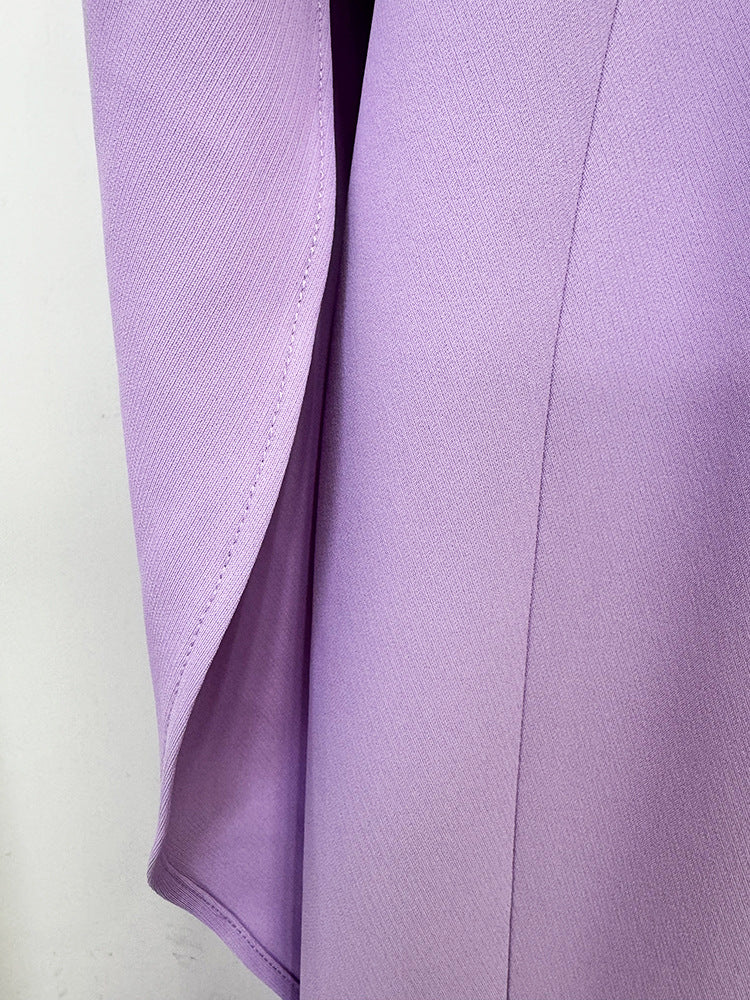 Crystal Halter Cape Sleeve Mermaid Maxi Evening Dresses