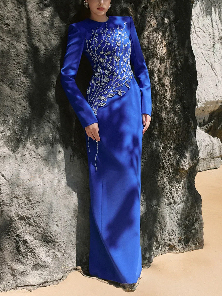 Rhinestone Floral Formal Party Dresses