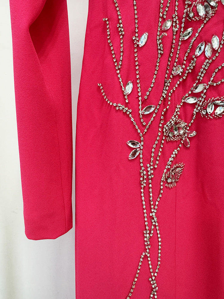 Rhinestone Floral Formal Party Dresses