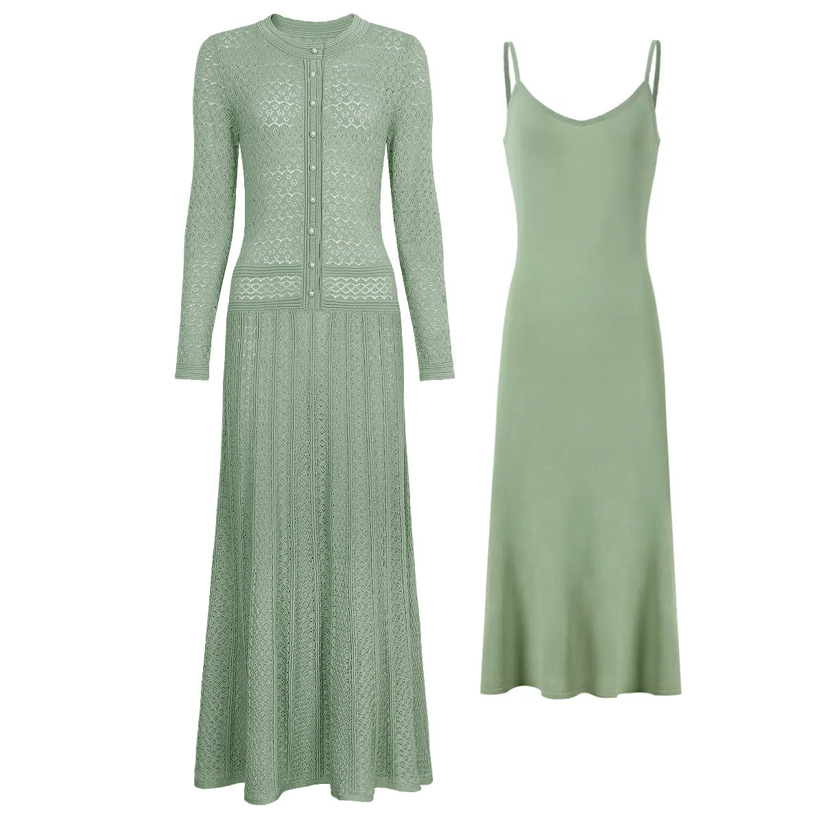 Knitted Two Piece Dress Set