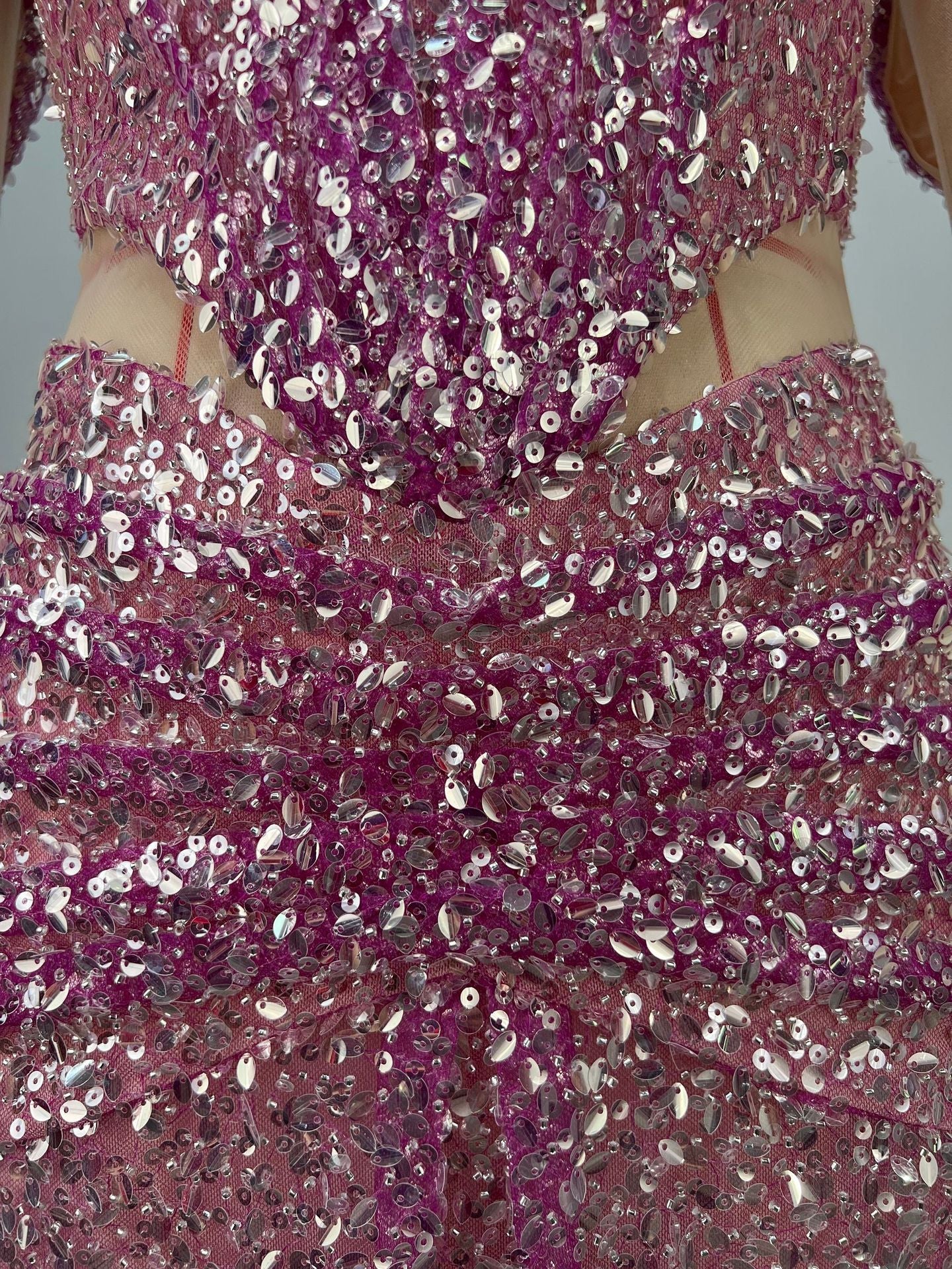 Purple SequinOff Shoulder Mermaid Gown