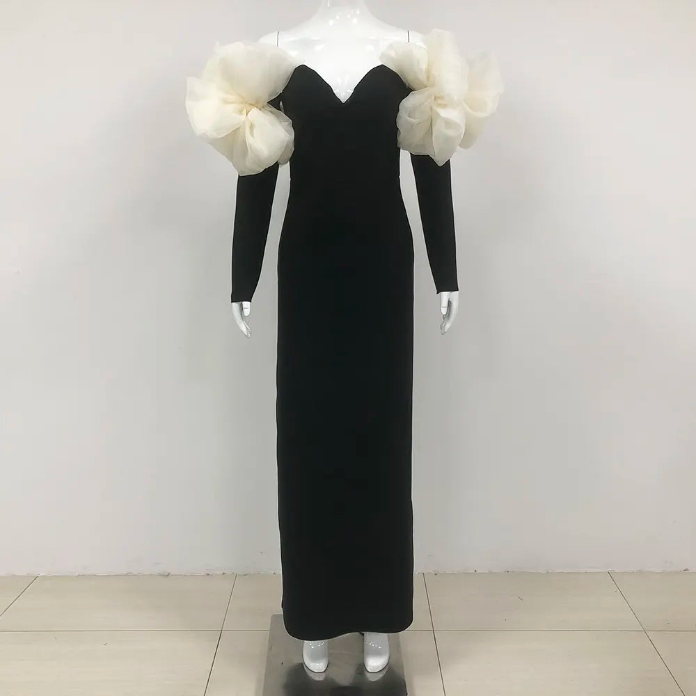 Wholesale Women Fashion Clothing Vestibule De Noche De Lujo Women Elegant Long Bodycon Bandage Dress Luxury Evening Dress