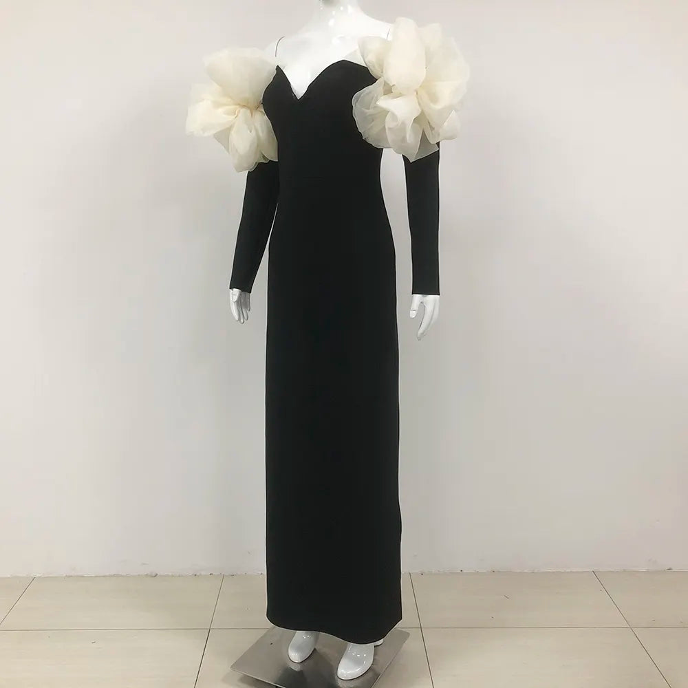 Wholesale Women Fashion Clothing Vestibule De Noche De Lujo Women Elegant Long Bodycon Bandage Dress Luxury Evening Dress