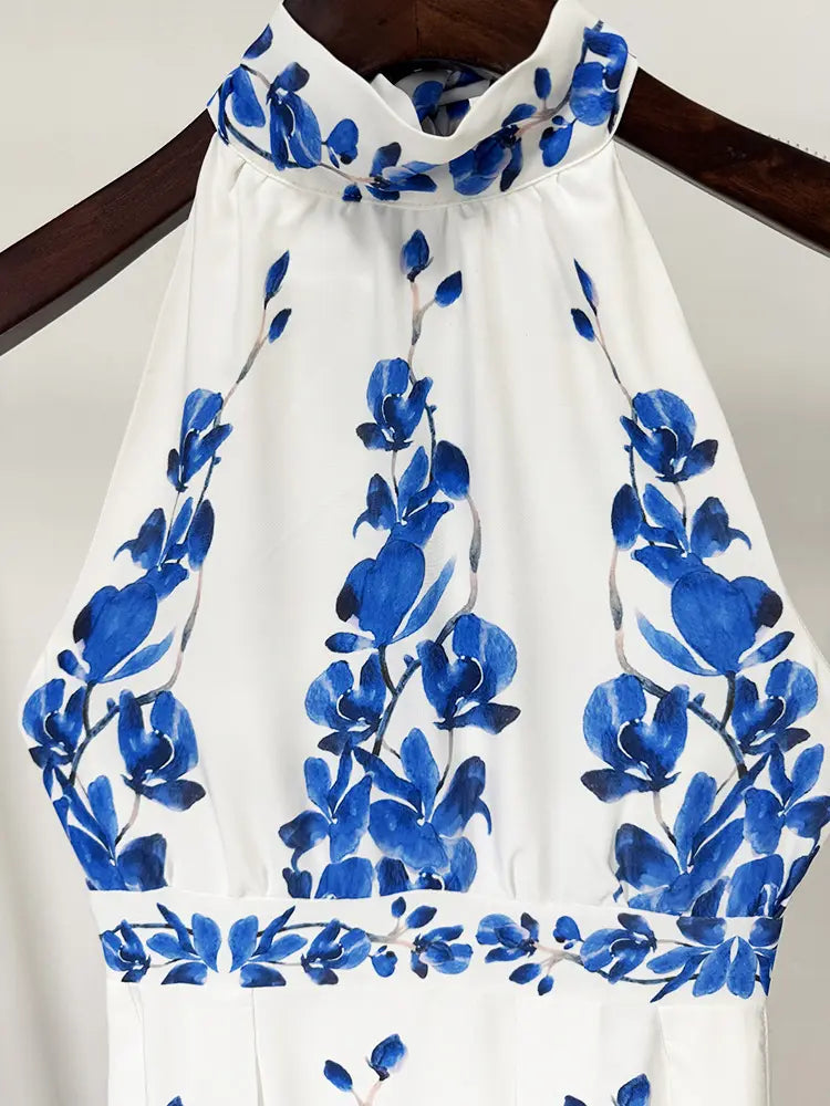 Wholesale women's summer dresses 2025 women's print elegant casual festival party backless maxi dress