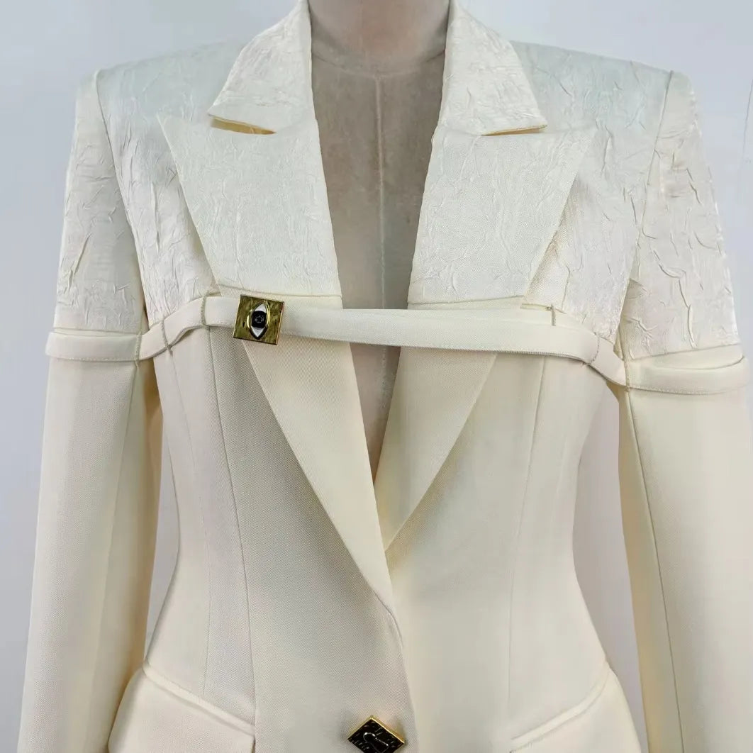 Elegant women's fashion clothing long sleeve evening dress women's long suit jacket