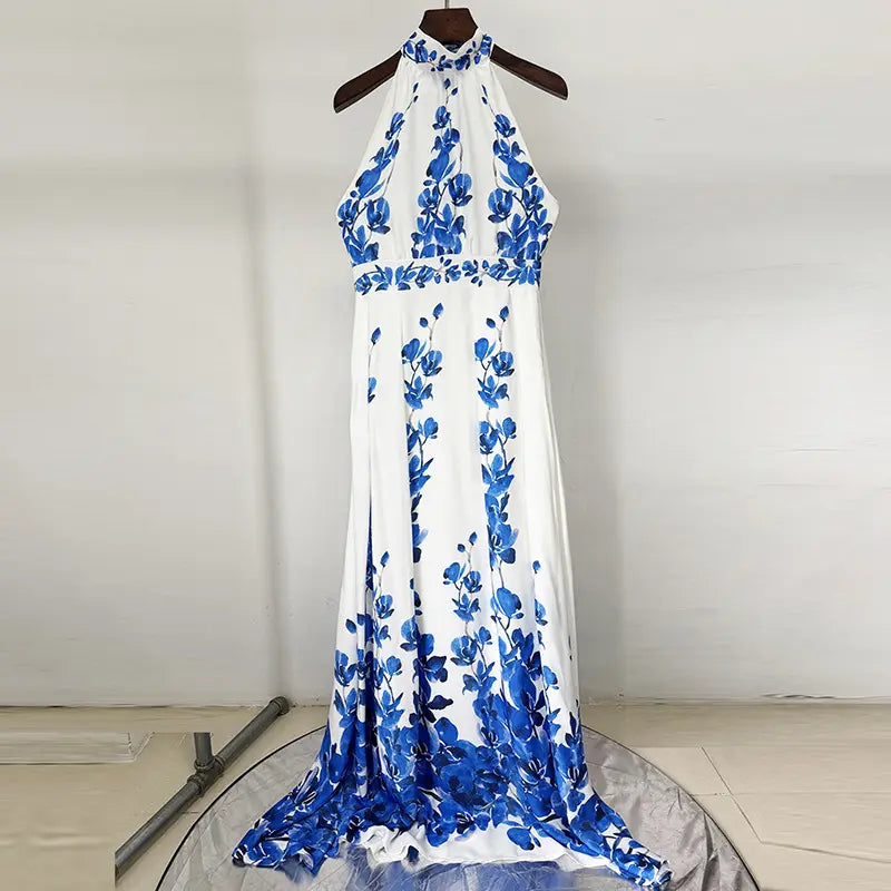 Wholesale women's summer dresses 2025 women's print elegant casual festival party backless maxi dress