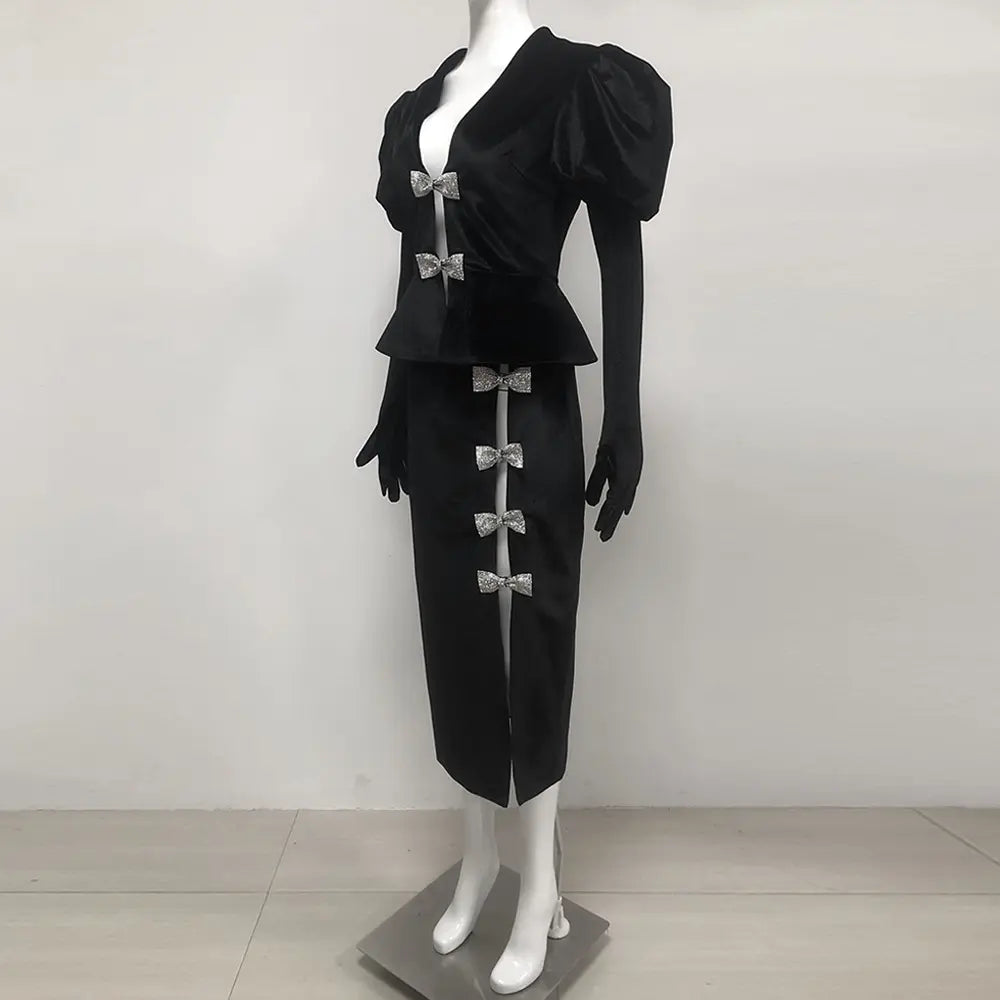 Custom two piece women's suits luxury women's ball gowns elegant women's velvet maxi dresses ladies evening dresses