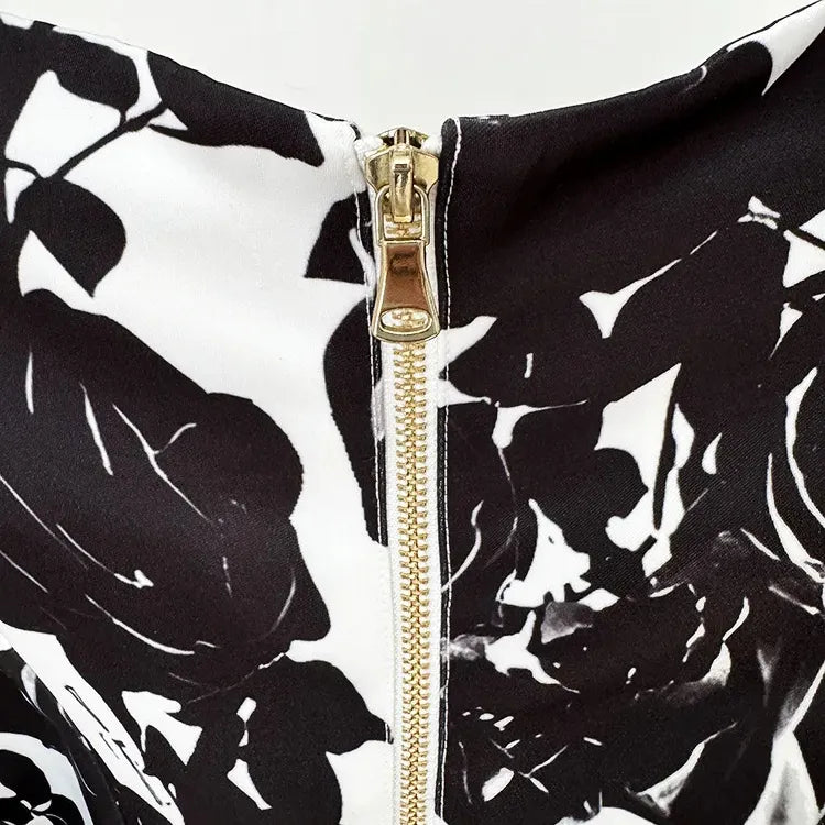 2025 Fashion Women Summer Dress Manufacturers Floral Metal Button Skirt Printed Mini Skirt Women Dress