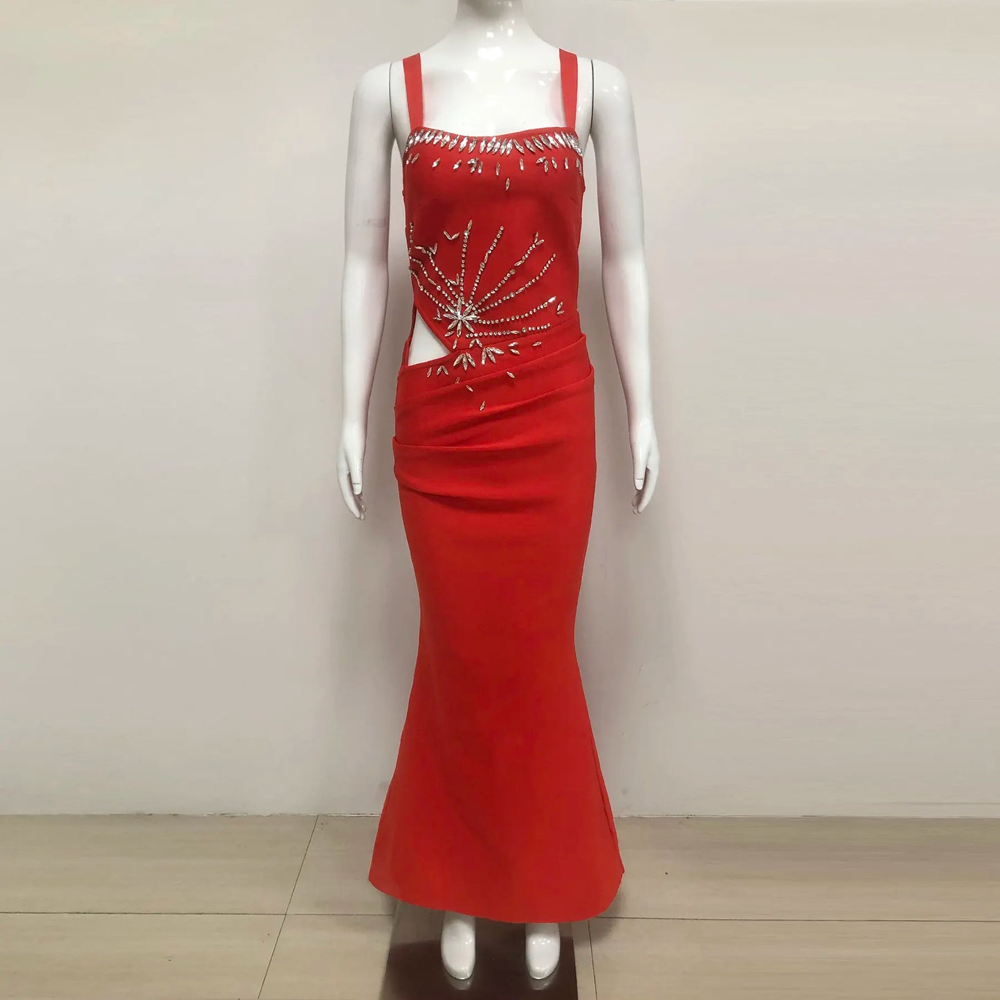 Wholesale Elegant Women Evening Gown Dresses Luxury Red Luxurious Beaded Mermaid Ball Gowns Women Dresses