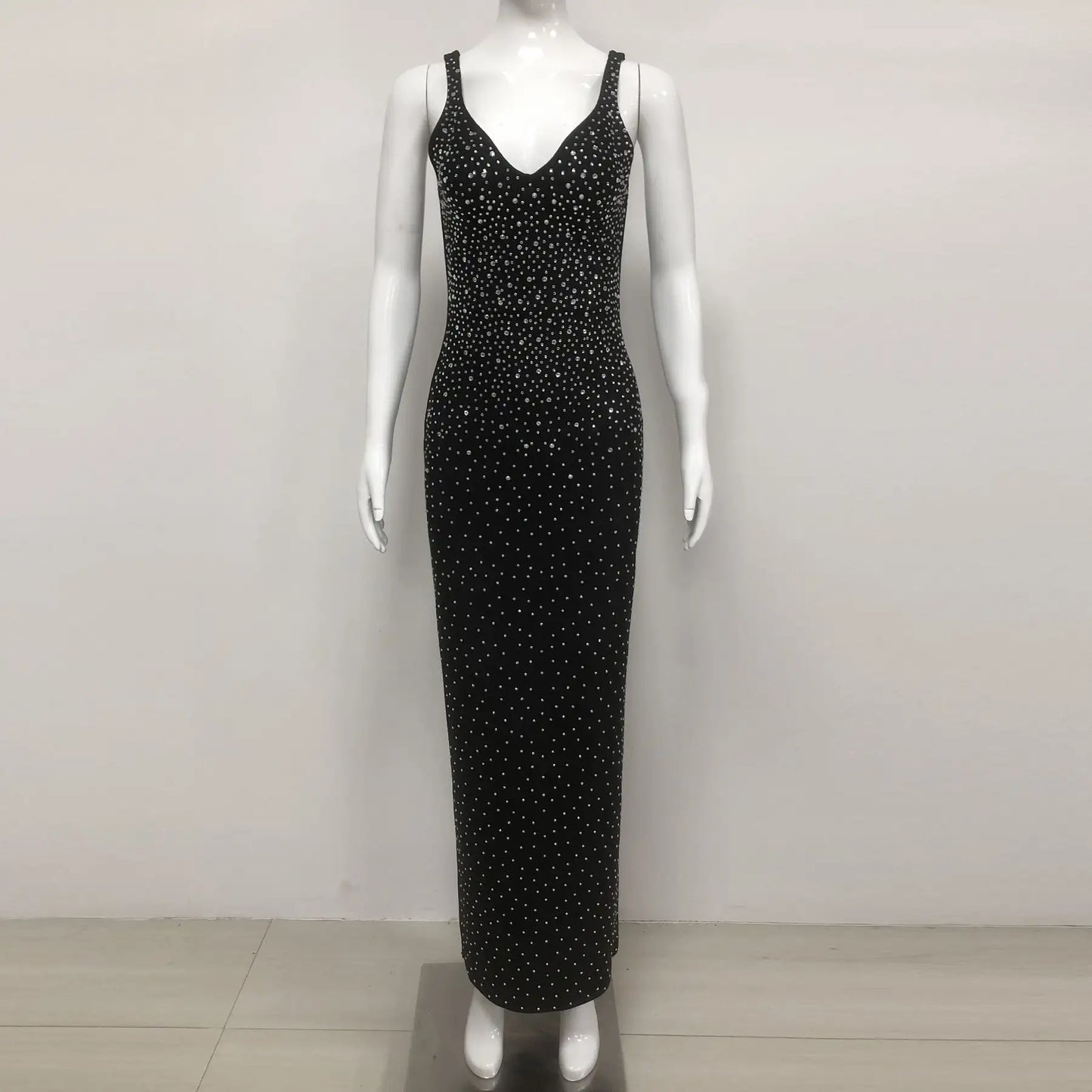 Luxury women dress manufacturer low MOQ elegant women party wear diamond rhinestone prom evening dress