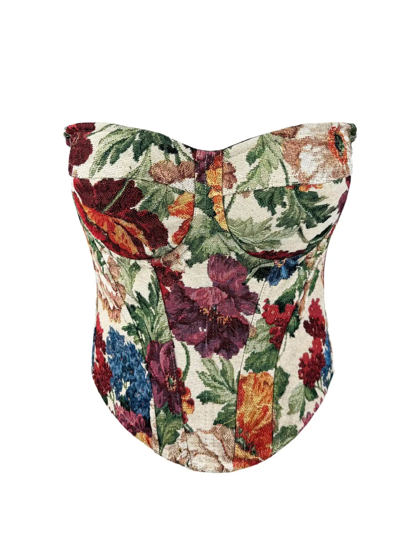 Wholesale women's custom design camisole printed herringbone corset