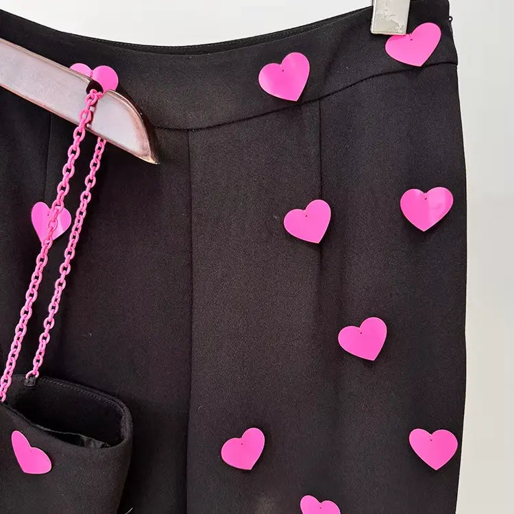 Spring 2025 new arrivals women's clothing Vetements women's fashion women's clothing heart-shaped sequined camisole trousers two-piece suit