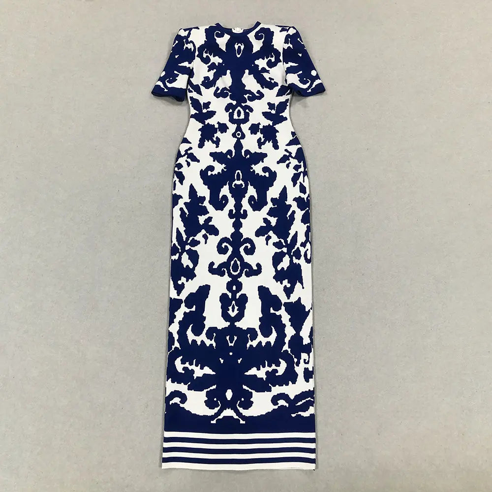 2025 Wholesale Elegant Women Summer Vintage Jacquard Bandage Maxi Dress Custom Women Casual Dress Manufacturer