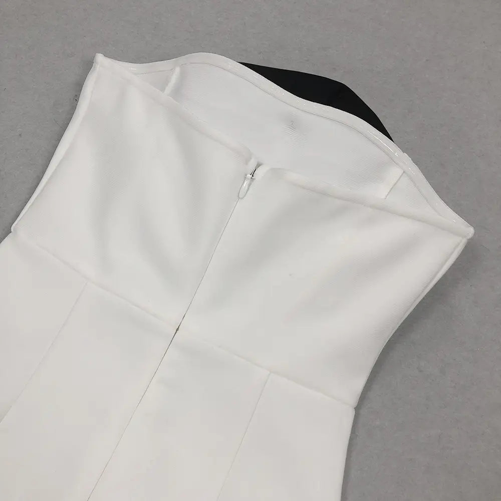 Wholesale Elegant Women Vetement Women Long Bodycon White Bandage Dress Luxury Large Flower Women Evening Dress