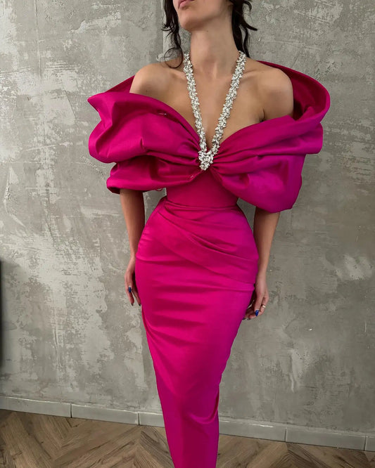 Luxury Women Backless Party Long Bodycon Dress Women Off Shoulder Elegant Purple Dress Evening Gown with Crystals Charming