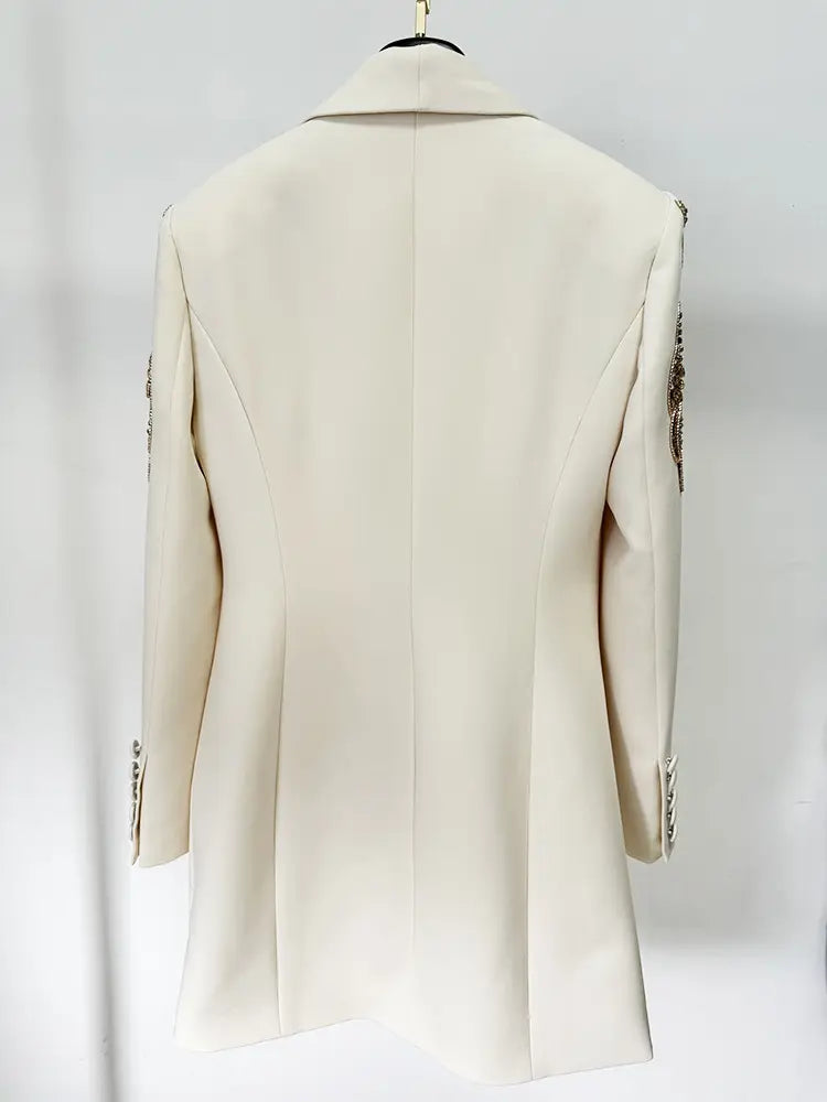 2025 womens luxury sports jackets womens heavy sequins beads rhinestones womens sports jacket dress