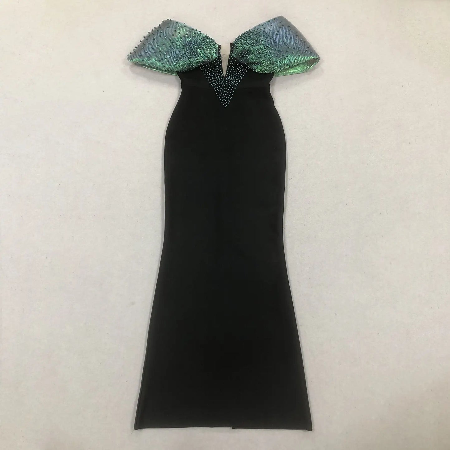 2025 Custom Luxury Beaded Evening Dress Gown Women Elegant Heavy Beaded Formal Long Women's Dress Deep V Mermaid Bandage Dress
