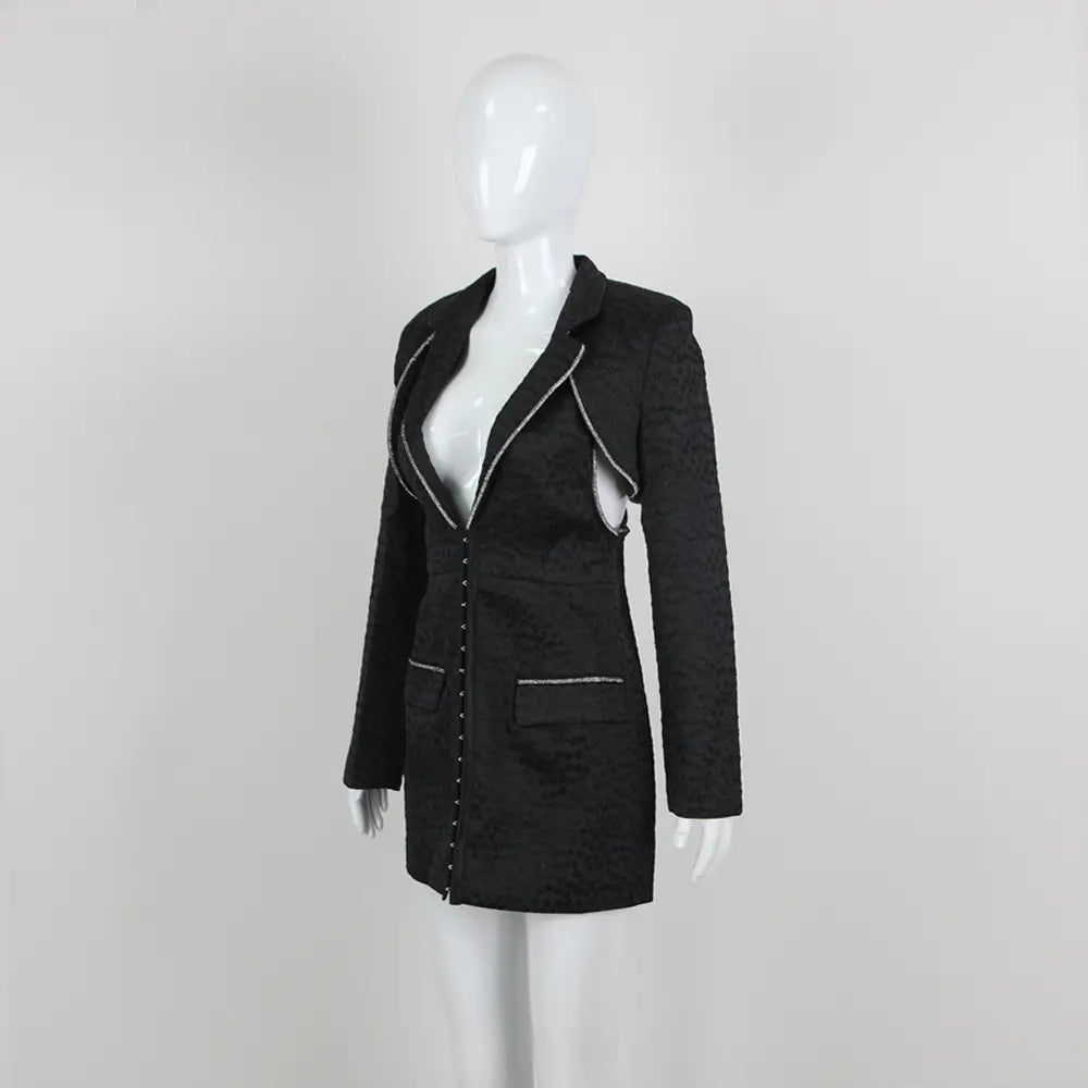 Nouveautés 2025 Designer Clothing Vetements Femme Chic Women 2 Piece Set Long Sleeve Suit Mini Dress