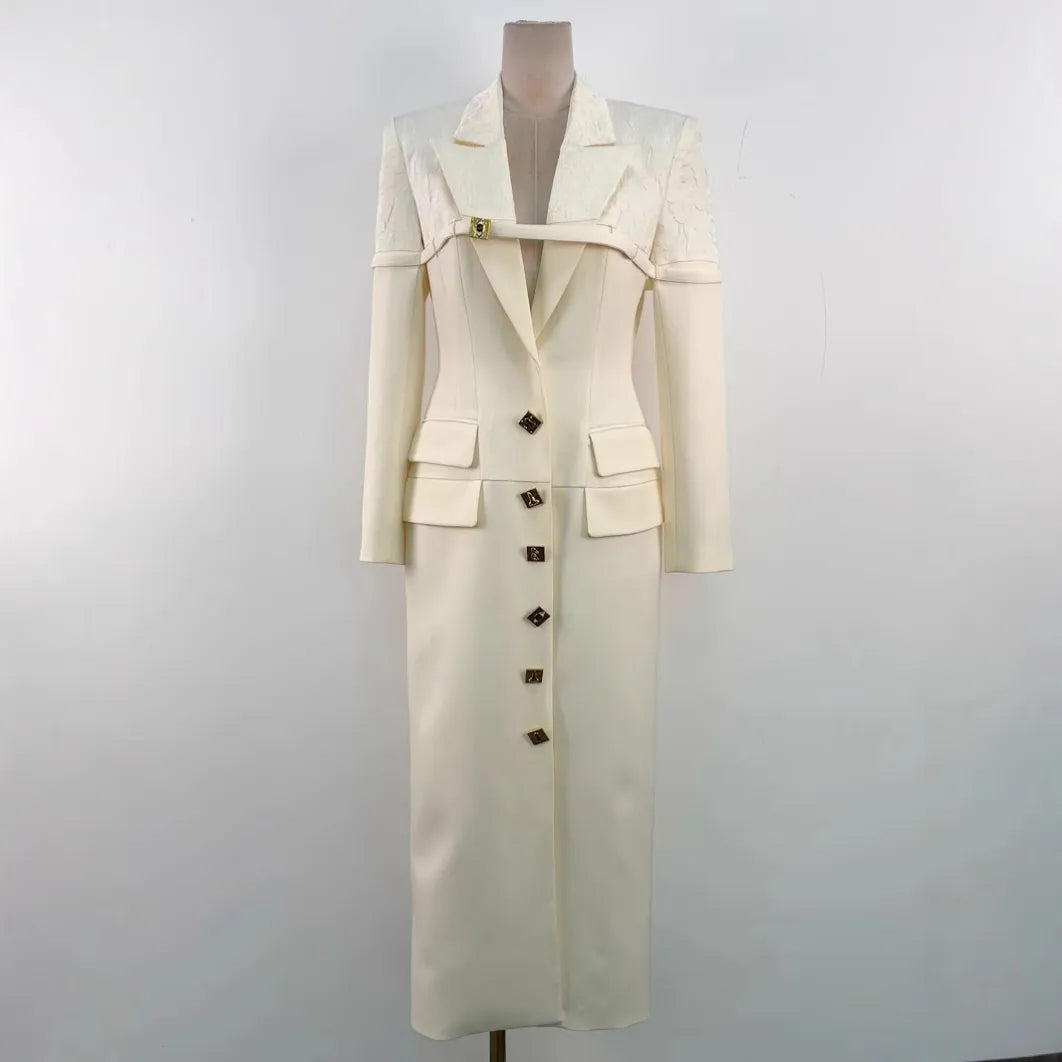 Elegant women's fashion clothing long sleeve evening dress women's long suit jacket