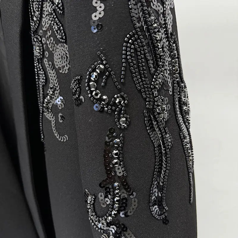 2025 womens luxury sports jackets womens heavy sequins beads rhinestones womens sports jacket dress