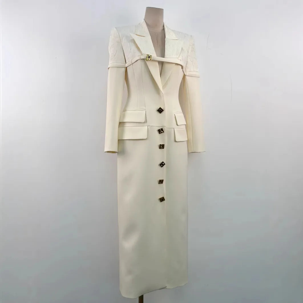 Elegant women's fashion clothing long sleeve evening dress women's long suit jacket