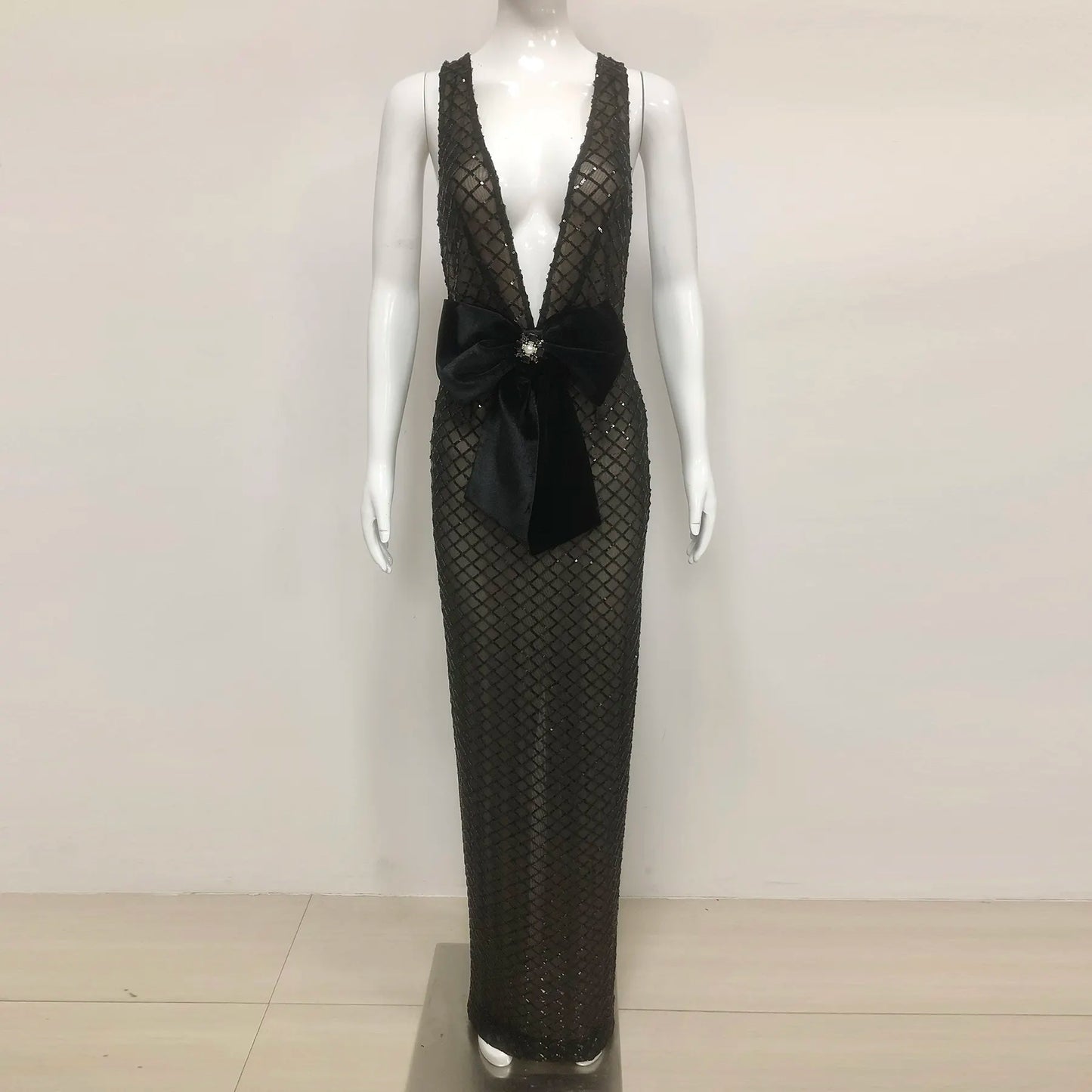 Custom women's clothing manufacturer small order women's summer club dress 2025 fashion boutique long sequin evening dress