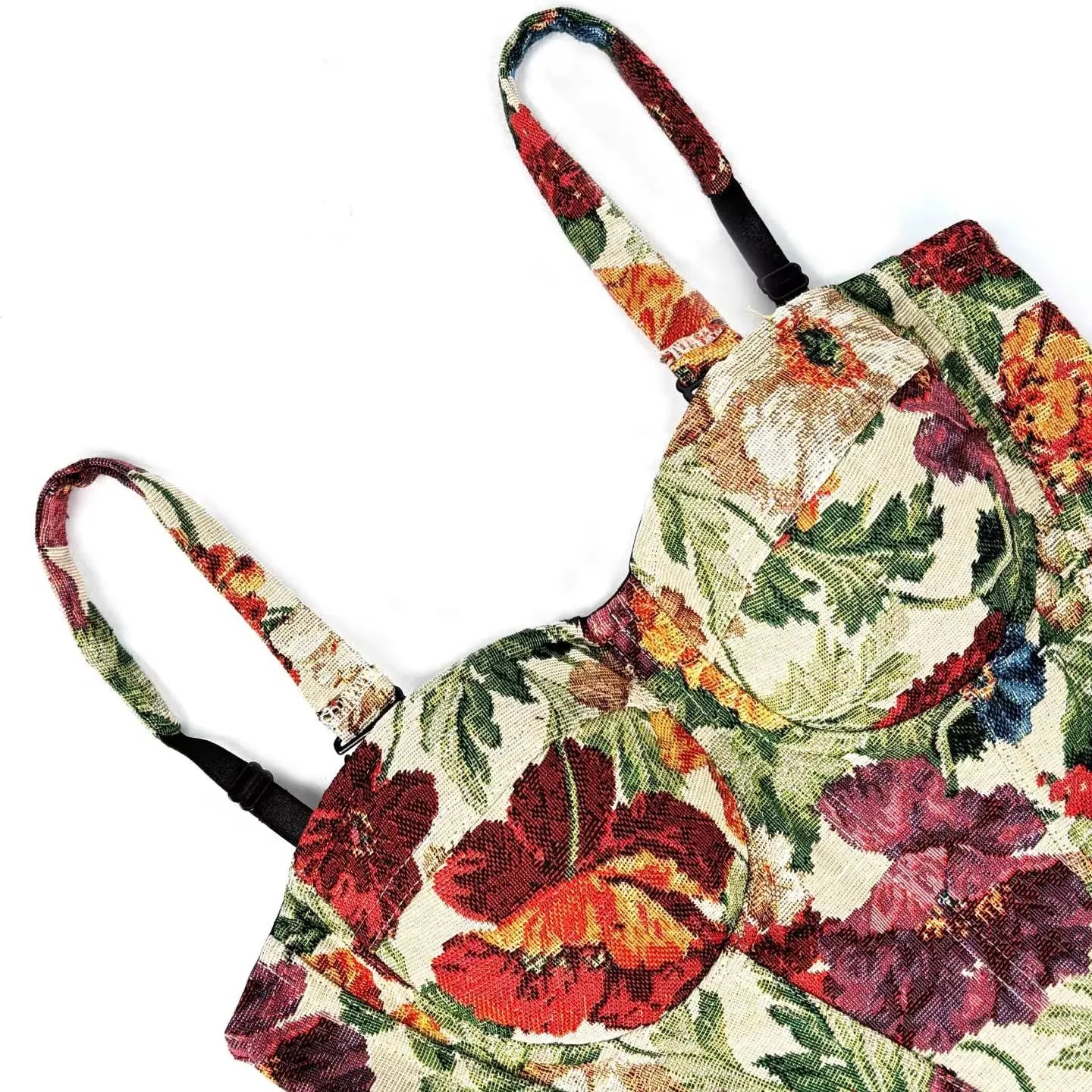 Wholesale women's custom design camisole printed herringbone corset