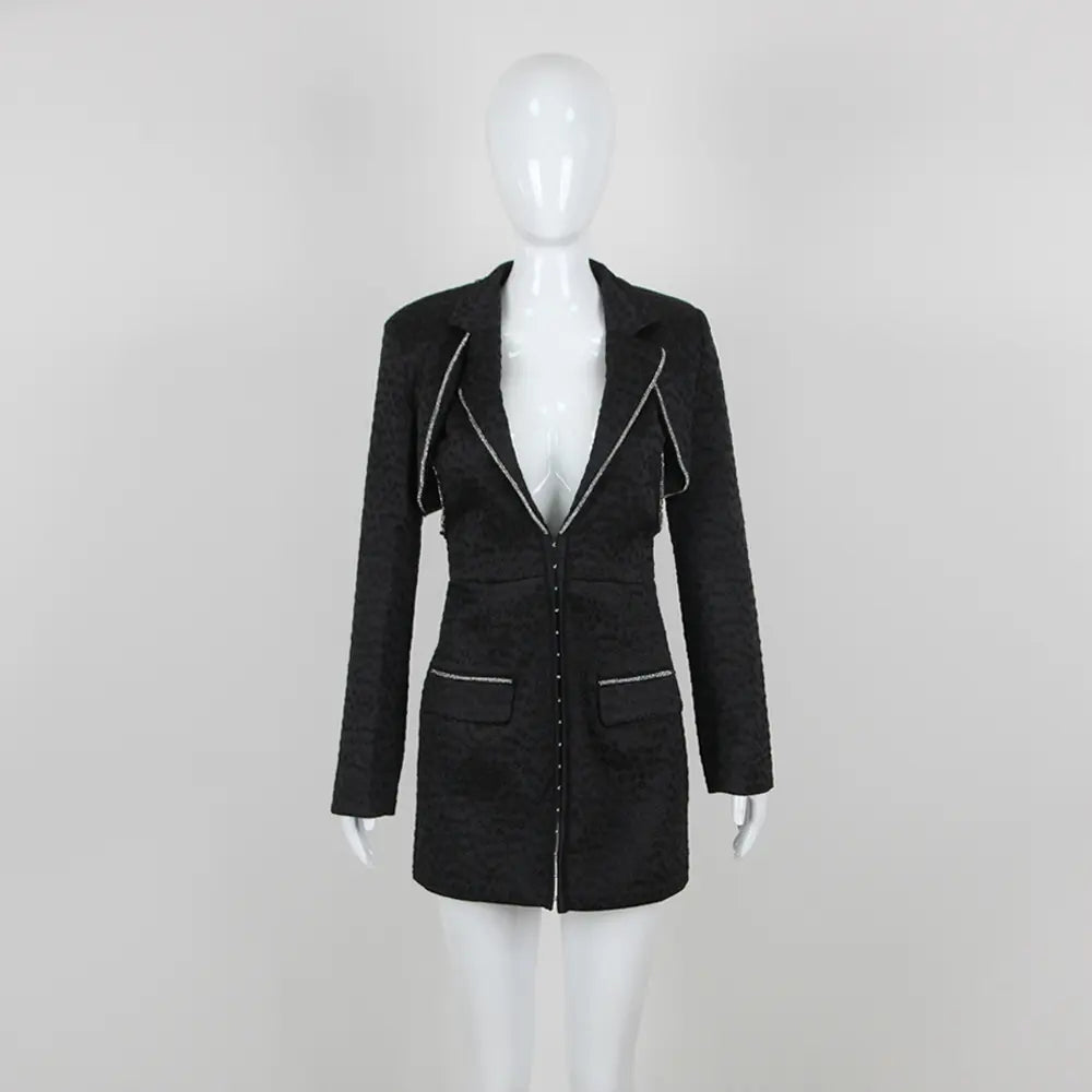 Nouveautés 2025 Designer Clothing Vetements Femme Chic Women 2 Piece Set Long Sleeve Suit Mini Dress