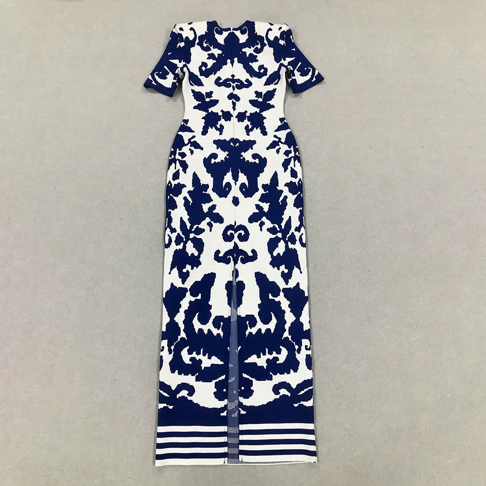 2025 Wholesale Elegant Women Summer Vintage Jacquard Bandage Maxi Dress Custom Women Casual Dress Manufacturer