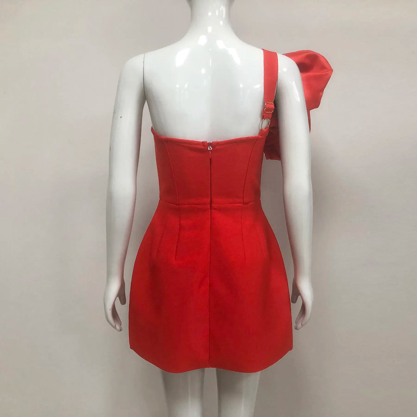 Luxury Birthday Evening Dress Women Rochi De Seara Wedding Dress Red Sexy Bodycon Mini Prom Dress With Flowers