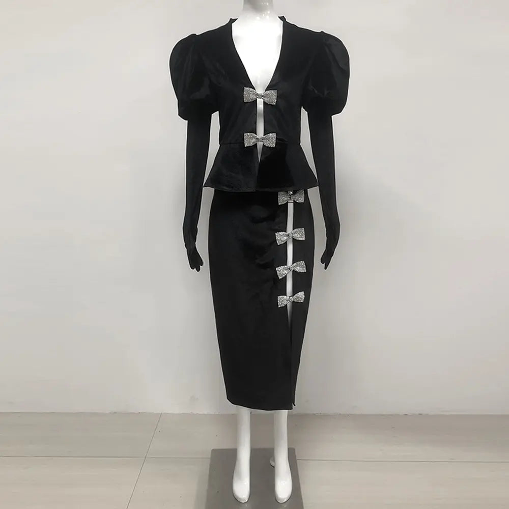 Custom two piece women's suits luxury women's ball gowns elegant women's velvet maxi dresses ladies evening dresses