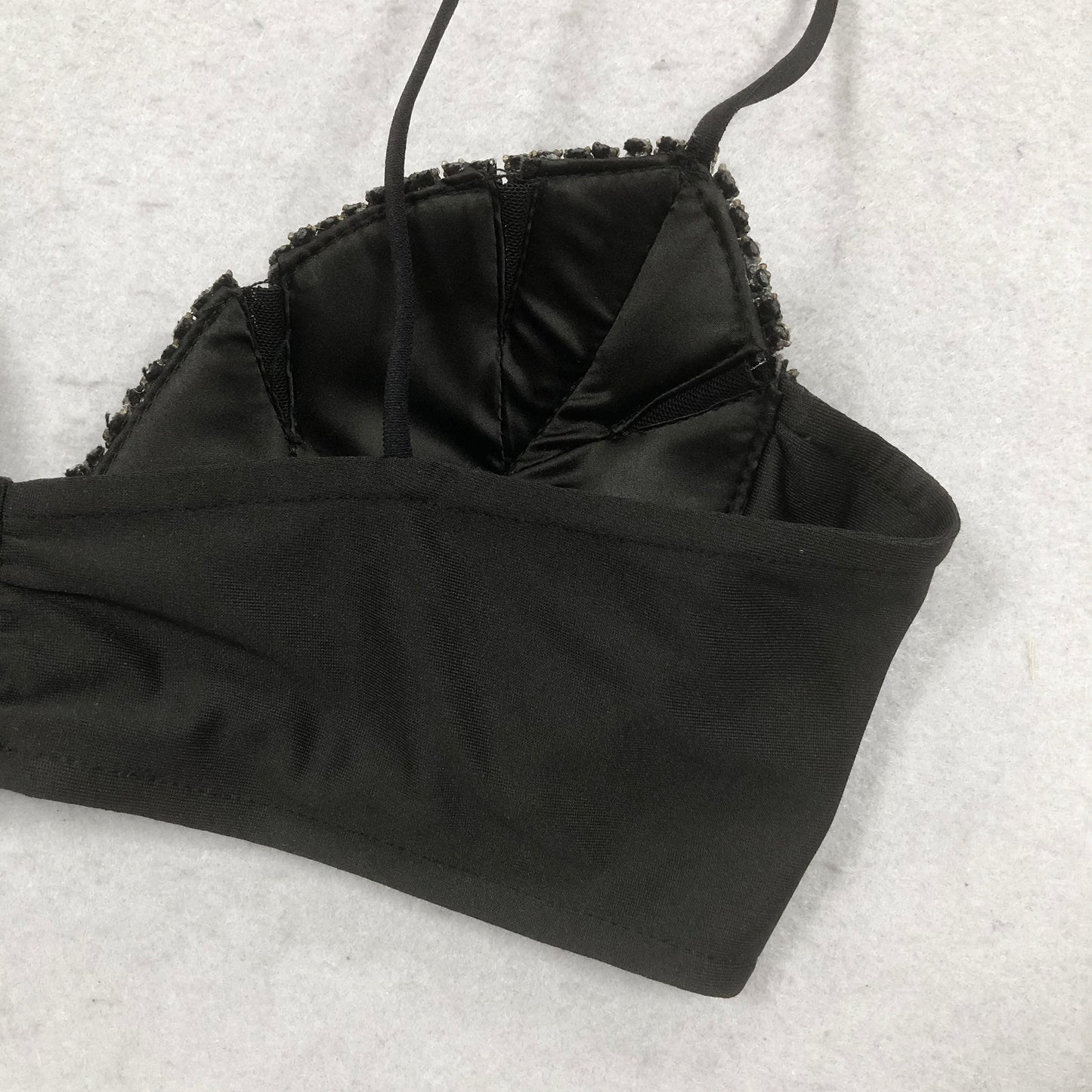 Sparkling Leaf Design Diamond Strappy Bralette for Women