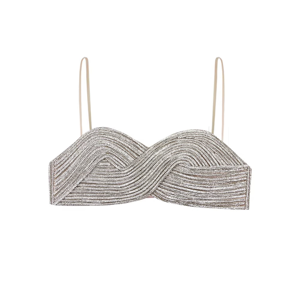 Luxury Brand Elegant Womens Clothing Custom Chic Bra with Diamonds