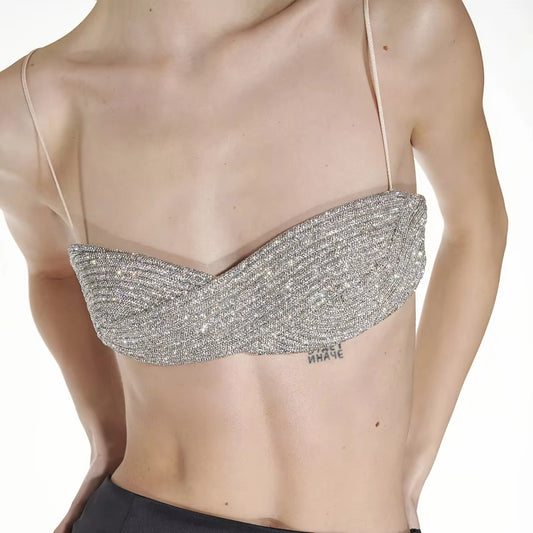 Luxury Brand Elegant Womens Clothing Custom Chic Bra with Diamonds